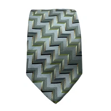 Bergamo New York Men's Grey Abstract Polyester Neck Tie