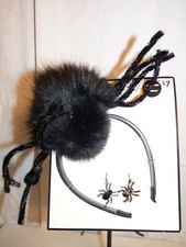 Black Spider Costume Headband and Earrings New ages 14 