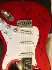 Warrant signed guitar Erik Turner Joey Allen Steven Sweet cherry pie ACOA LOA