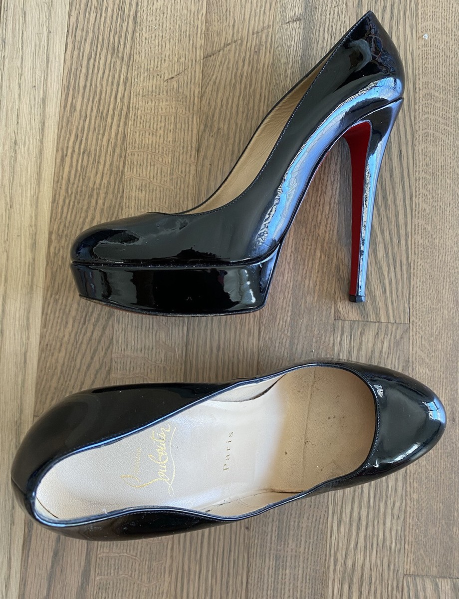 Women's CHRISTIAN LOUBOUTIN Black Patent Leather Platform Women's CHRISTIAN LOUBOUTIN Black Patent Leather Platform