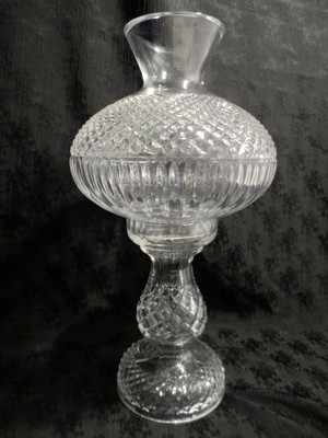 Vintage Zawiercie Laurencie Footed Hurricane Lamp 24 Lead Crystal 15 5 Tall Vintage Zawiercie Laurencie Footed, Waterford Hurricane Lamp Shade