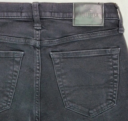 Hollister Jeans Men's Slim Straight Leg Stretch Charcoal Wash Black Denim 29x28 - Picture 5 of 11