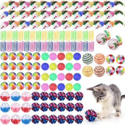 150 Pcs Cat Toys for Indoor Cats Bulk, Kitten Toys Pack, Variety Interactive Gif