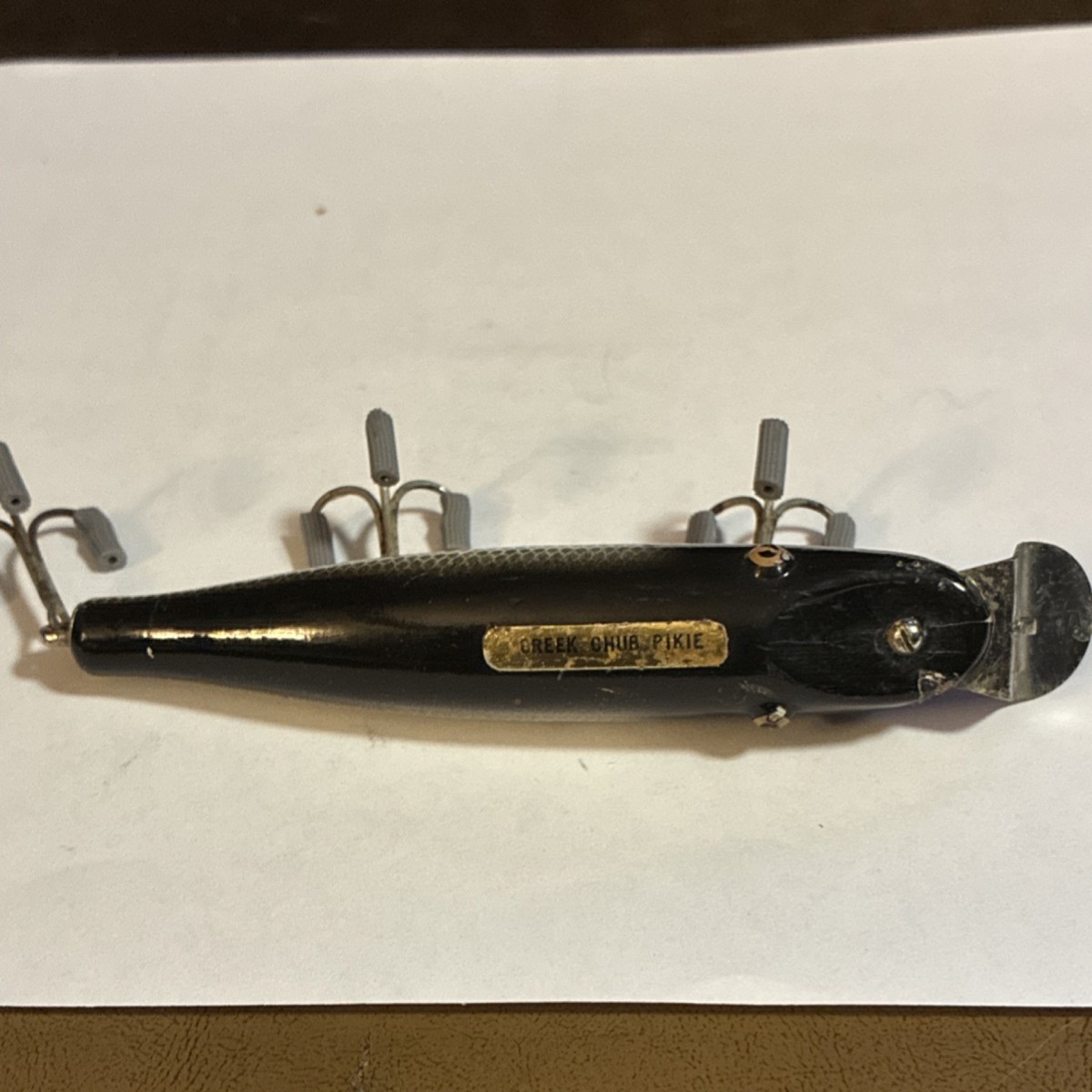 Leurre de pêche vintage Creek Chub, yeux en verre, leurre articulé, grand leurre, matériel de pêche, leurre en bois, leurre rouge et vert, objet de collection, pêcheur - Canada