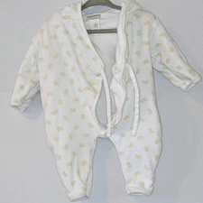 Carters Classic Baby Bunting Outdoor Suit Size 0-6 Months Yellow Ducks Tie Hood
