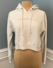 Abercrombie  Fitch Hoodie Womens XS Cropped Soft A F Spell-Out Y2K Pullover
