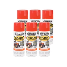 Husqvarna Orange 12 Ounce Spray Paint Pack of 6 Heavy Duty Tractor Paint