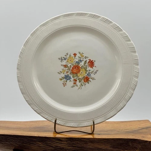 MacBeth-Evans Cremex Oxford Bouquet Cake Plate – 12" Depression Glass