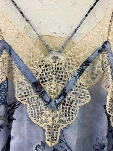 New Women Zadig & Voltaire Summer Lace Flower V-Neck 100% Silk Halter Vest XS-L - Picture 6 of 7