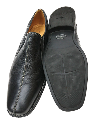 Sandro Moscoloni Leather Slip On Dress Shoe Mens 11.5 D Black Made In Brazil EUC - Picture 5 of 6