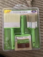 5pc Turner & Gray Outdoor Brush Set Provides A Smooth Finish Perfect For Paint
