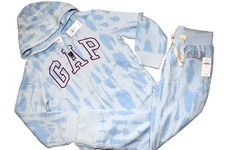E7 NWT Boys S 6/7 GAP Blue Tie Dye Sweatsuit Hoodie Sweatshirt Sweatpants Set