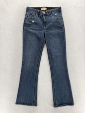 Democracy Ab Technology Bootcut Jeans Womens 8 Blue Mid Rise Stretch Distressed