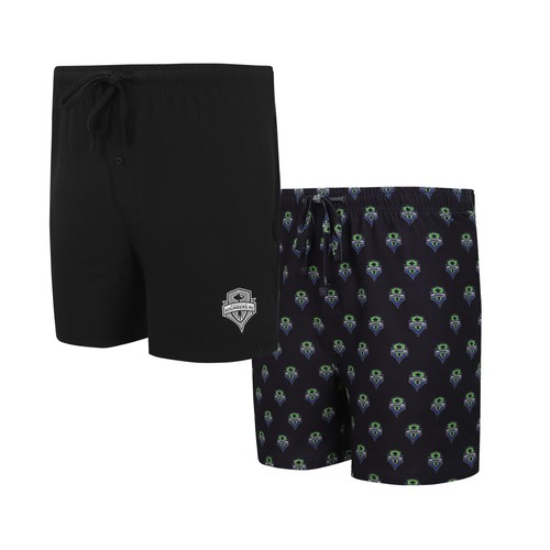 Conjunto de dos pantalones cortos Concepts Sport negros Seattle Sounders calibre FC para hombre