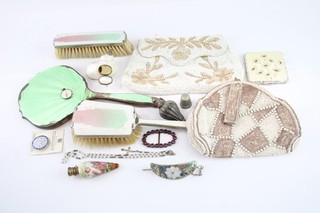 Women's Vanity Items Antique Vintage Accessories Inc Green Guilloche Enamel