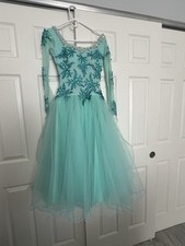 Ballroom Dance Competition Dress Green S  ze XS/S