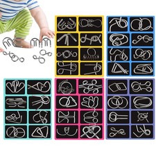 40Pcs Metal Montessori Puzzle Wire IQ Mind Brain Teaser Children Adults Toys