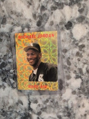 michael jordan rare air promo card Michael Jordan Rare Air Promo Card 1 Out Of 10,000 White Sox Holo Refractor  Like