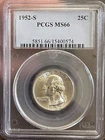 1952 S Washington Silver Quarter ~ PCGS MS66 - Gem Uncirculated