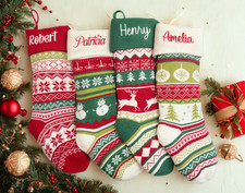Name Embroidered Christmas Stockings, Stocking with Name, Christmas Gift