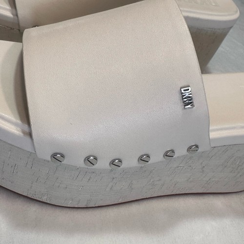DKNY Women's Size 8 M Platforms Alvy Studded Wedge Slide Sandals Cream - Bild 11 von 13