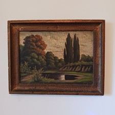 Ölbild Landschaftsmalerei  impressionistisch Malkarton Bilderrahmen P. Greguletz