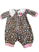 Bubble Romper Floral VTG Sailor Collar 80s Baby Girl Pink Cottage 3 6 Months