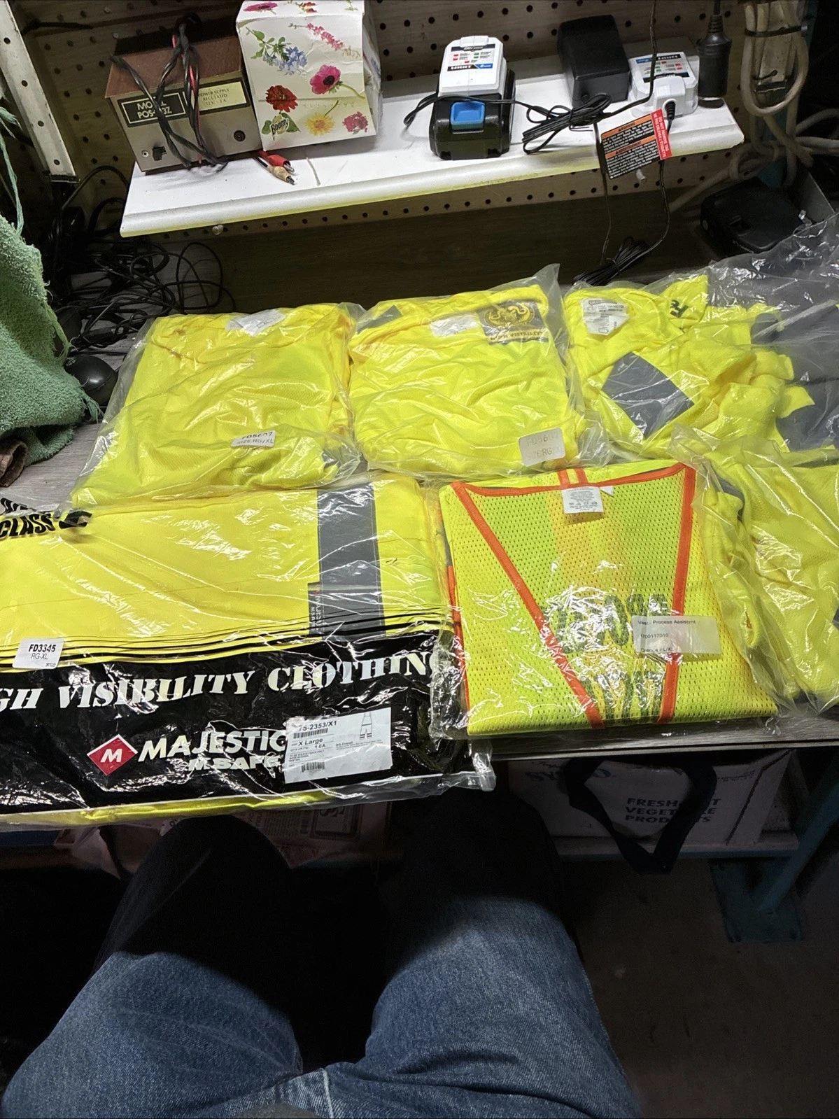 New Majestic High-Visibility Yellow Safety Overalls Sz XL Reflective + Vest + 4 image 1