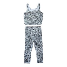 Athleta 2 Piece Set Womens Crop Tank Top Medium/ Small Leggings Animal Print