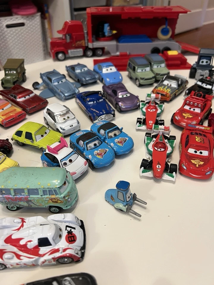 Pixar Cars Die Cast Lot Of 53. Plus Mack Semi With Launcher And Play Car Wash - Image 2 of 4