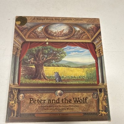Peter and the Wolf by Prokofiev Loriot Hardcover Fairy Tale w/ Cassette.
