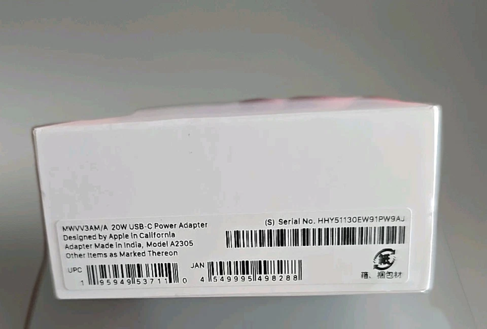 Apple Power Adapter USB-C 20 W ***NUR LEERKARTON/PAPIERE*** Makelloser Karton - Bild 4 von 4