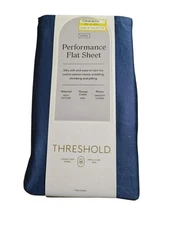 FULL Threshold  400 Thread Count Perfor Flat Sheet NAVY100% Cotton