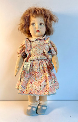 ALTE LENCI FILZPUPPE MIT ORIGINAL ETIKETT - 1920/30er Jahre