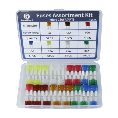 Micro 2 Car Blade Fuses Assortment Kit   Micro2 Fuses Automotive 35Pcs Micro 2 A