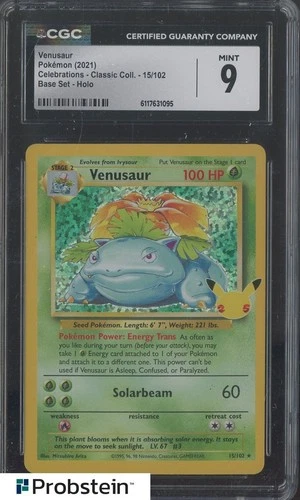 2021 Pokemon Base Set Celebrations Classic Coll 15/102 Venusaur Holo CGC 9 MINT