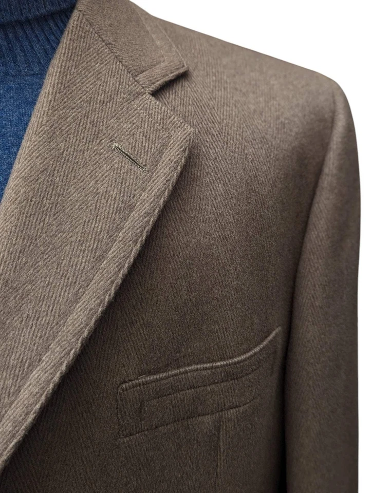 Casaco vintage Chester Barrie 42R lã espinha de peixe camelo - Imagem 4 de 4