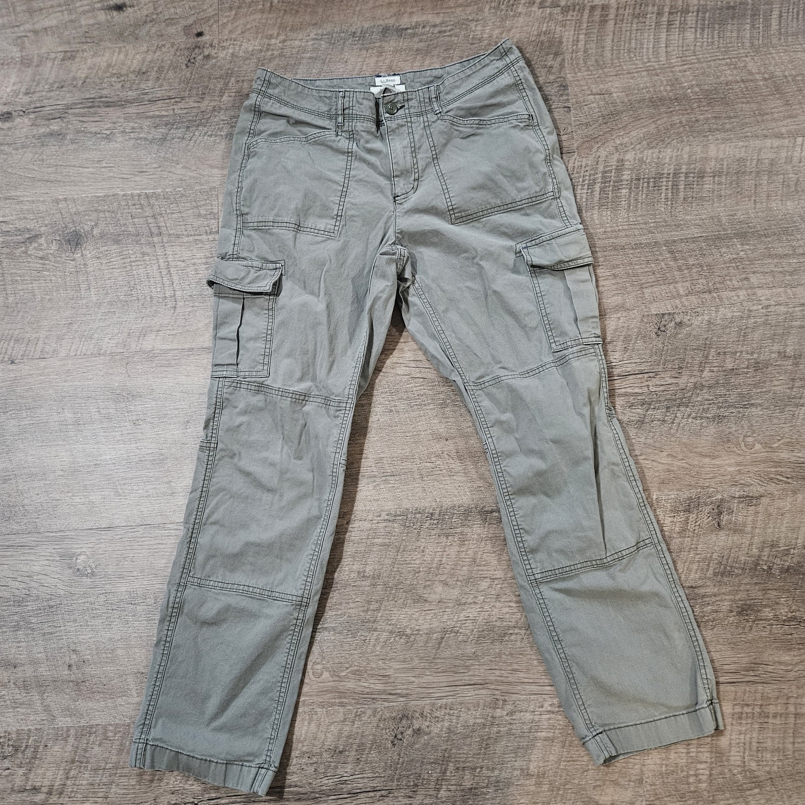 L.L. Bean Women's Cargo Pants Green, Regular Fit, Nylon, Hiking Size 8