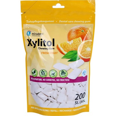 Miradent Xylitol Chewing Gum Fresh Fruit Refill 200St - 16239513