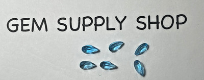 ONE NATURAL BLUE TOPAZ 8X5 MM PEAR SHAPE BRIGHT SKY BLUE  COLOR BELOW WHOLESALE