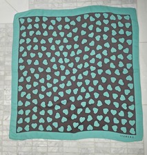 Vintage Iceberg Square Silk Scart Heart Print Made In Italy
