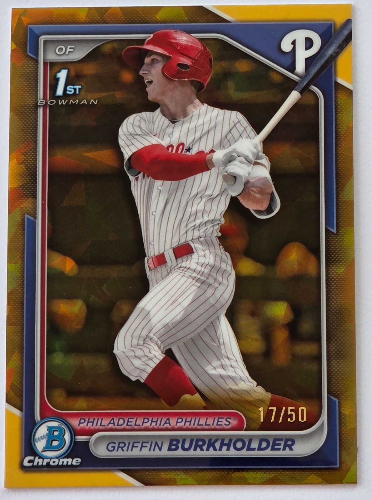 Griffin Burkholder 2024 Bowman Draft Sapphire GOLD 1st Bowman #17/50 #BDC-60