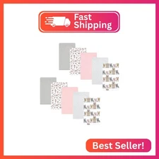 Hudson Baby Unisex Baby Cotton Flannel Burp Cloths 10-Pack, Wild Forest Pink, On