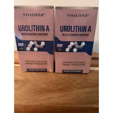 Vivalifer Urolithin A 2000mg 120 Capsules x 2 Boxes Healthy Aging Sealed Ex 6/27