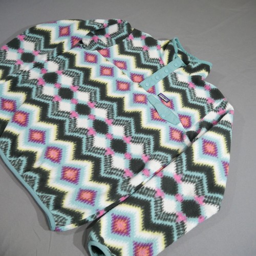 Patagonia Girls Synchilla Snap-T Pastel Aztec Fleece Sweater 2XL(16-18) STY65545 - Picture 4 of 15