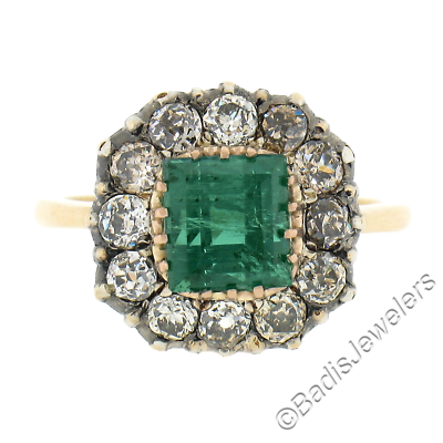 希少CLOSDELAROCHE2000CuvéeVieillesVignes Antique Victorian 18k Gold & Silver 2.84ctw GIA Square Step