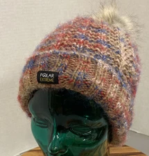 WOMENS POLAR EXTREME WINTER KNIT BEANIE HAT OSFM EXCELLENT CONDITION 15
