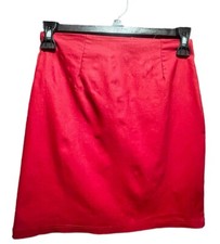 Windsor Red Faux Leather Zip Up Mini Bodycon Stretch Women’s Skirt in Size Small