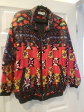 Euro Joy Jacket Womens Large Multi Color Vintage Long Sleeve Silk L Vintage 90s