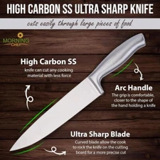 Morning Chef 8" Premiere Stainless Steel Chef's knife 2 Pack